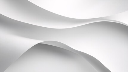 Wall Mural - an elegant abstract composition of smooth, flowing white curves and folds, creating a sense of calm 