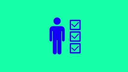 user of man in business suit icon isolated on blue background.