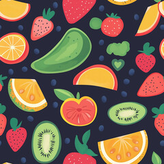 Wall Mural - Sorbet digital graphic, Sorbet seamless pattern