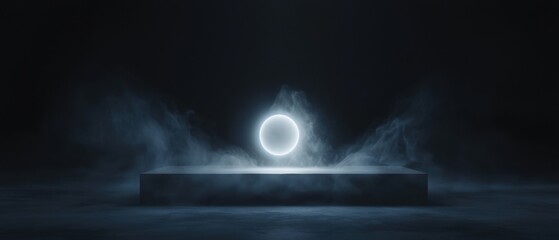 Canvas Print - a dark room with a glowing orb in the center