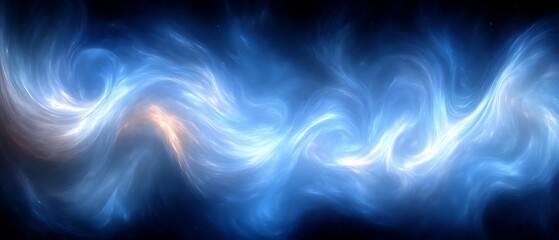 Abstract swirling blue energy flow.