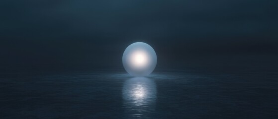 Wall Mural - A large white ball floating in the water