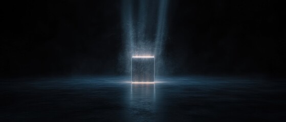 Canvas Print - a dark room with a box in the center
