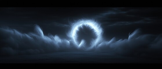 Wall Mural - A dark sky with a bright light in the center