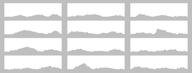 Wall Mural - Set of ripped paper border, divider shapes, banner vector illustration