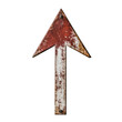 © Kunut - Vintage red arrow sign with distressed finish, pointing upwards, ideal for rustic decor or directional guidance
