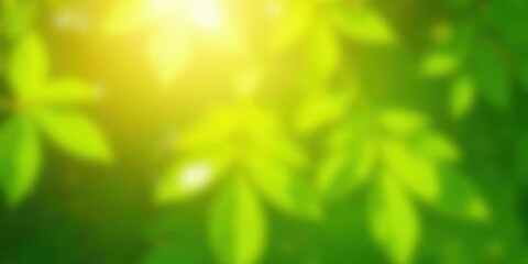 Aufkleber - Abstract Sunny Green Leaf Background Featuring Bright Sunlight and Soft Focus