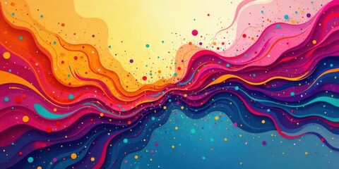 Poster - Vibrant Hues Flowing in Dynamic Waves of Color and Joy