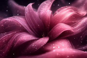 Poster - Sparkling pink flower with glowing petals.