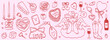 © Katsyarina - Cute elements decorated with coquette bows, ribbons and hearts. Cupid in cowboy hat, cherry, hearts, wine and cake. Elegant vintage angel on cloud. Hand drawn line art vector illustrations for wedding © Katsyarina - Cute elements decorated with coquette bows, ribbons and hearts. Cupid in cowboy hat, cherry, hearts, wine and cake. Elegant vintage angel on cloud. Hand drawn line art vector illustrations for wedding