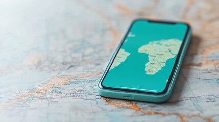 Wall Mural - modern travel app interface with maps and booking options