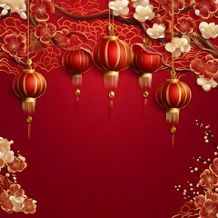 Wall Mural - celebrate the joyous chinese new year festival with this vibrant and auspicious background featuring