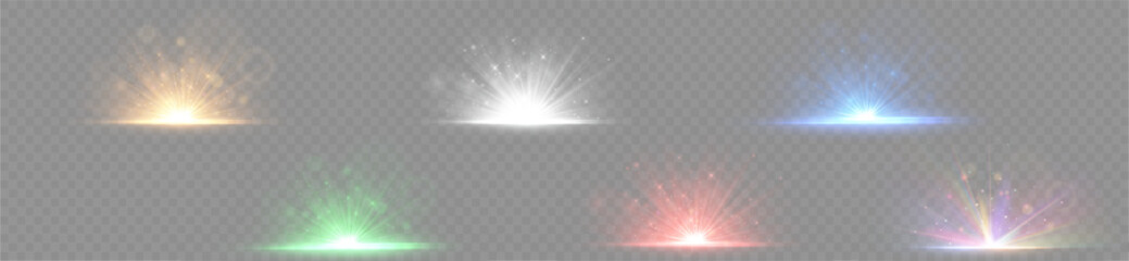 Wall Mural - lens explosion, spark, spark. glowing bright light explosion effect. crystal the effect of a bright 
