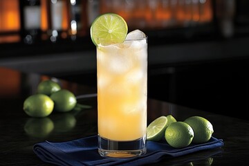 Wall Mural - Refreshing Ginger Ale with Lemon and Lime