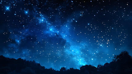 Wall Mural - blue starry night sky background for astrology and horoscopes