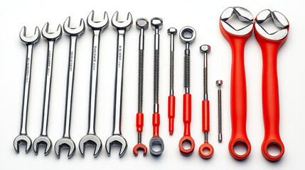 Spanners and screwdrivers tools icons isolated on white background for repair, settings, technical support web design