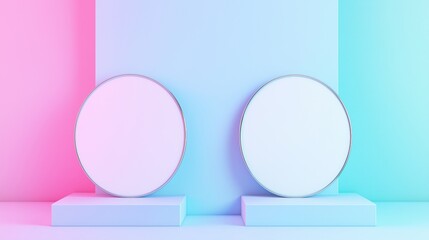 Sticker - Modern Minimalist Display with Gradient Background