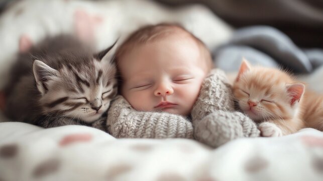 little child with a cat