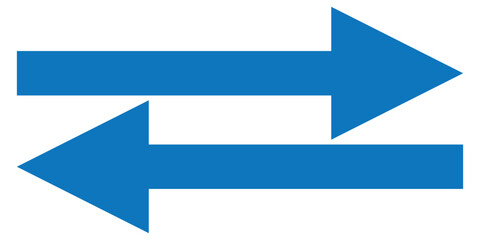 Wall Mural - blue long arrow pointing to the right. straight long arrow icon, right thin line, blue cursor, horiz