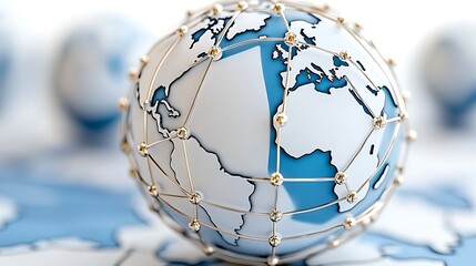 Wall Mural - Global Network Connection  Abstract Earth Globe