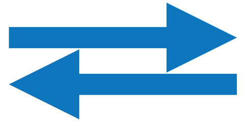 Wall Mural - blue long arrow pointing to the right. straight long arrow icon, right thin line, blue cursor, horiz