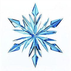 Wall Mural - a 3d image of a snowflake, isolated on a white background.
