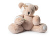 © New Africa - Teddy bear with bandages, adhesive medical plasters and thermometer isolated on white