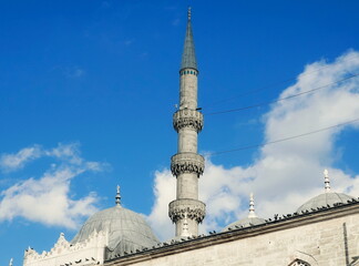 Minaret Majestic Upward Blue Colorful Sky Architecture Scenic Details