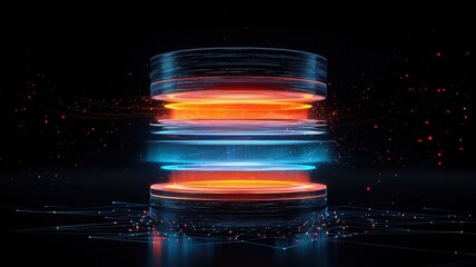 Wall Mural - futuristic abstract digital design with glowing elements.