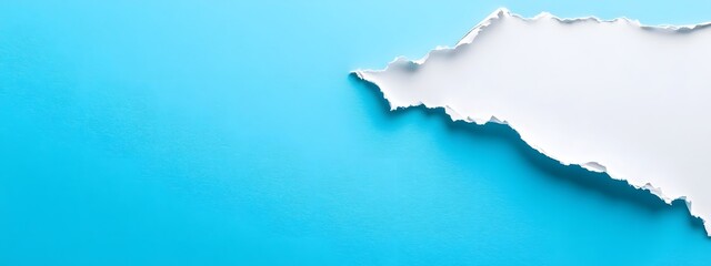 Wall Mural - torn paper edge revealing soft blue minimalist abstract composition