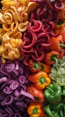 Wall Mural - beautiful curly chili vegetables