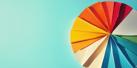Wall Mural - an intriguing and colorful arrangement of various paper folds creating a vibrant spectrum