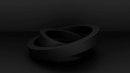 Super satisfying abstract seamless loop animation. slowly rotating 3d black circles, good for adhd meditation relaxing