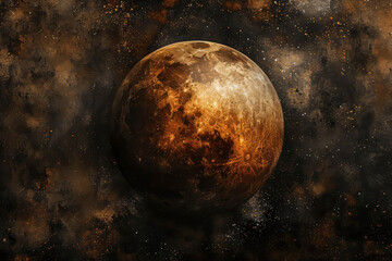 Wall Mural - planet mars on a dark background. generative ai