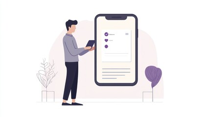 Man Using Mobile App for Task Management and Productivity