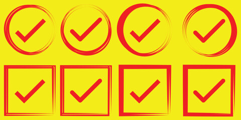 check mark icon button set. check box icon with right or correct buttons and yes checkmark tick box icons - checkbox symbol sign. check box sign. Approved symbol. Design eps 10