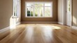 © Ashalina - Sunlight Illuminates Gleaming Hardwood Floors in a Modern Room