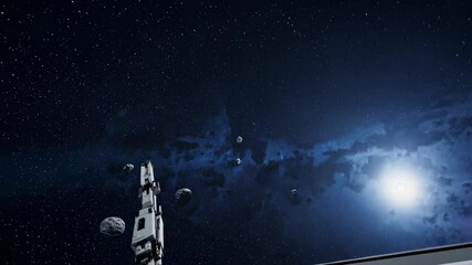 Aufkleber - Exploring the depths of space with advanced robotic explorers and distant celestial bodies