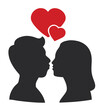 © Ashikur - Happy valentine-s day couple proposing silhouette illustration