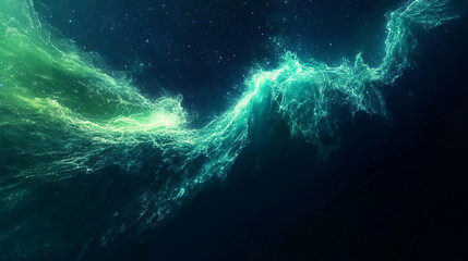 Wall Mural - an enchanting windows desktop background featuring a mesmerizing aurora of green and blue lights gra