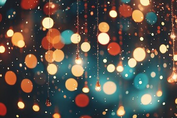 Wall Mural - enchanting bokeh lights: a beautiful blend of warm and cool tones for stunning visual effects in pho