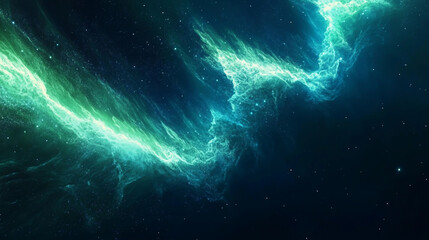 Wall Mural - an enchanting windows desktop background featuring a mesmerizing aurora of green and blue lights gra