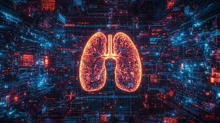 Wall Mural - Digital Lungs A Futuristic Medical Visualization (1)