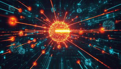 visual representation of a DDoS attack on a network server