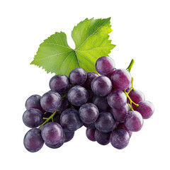 a cluster of ripe red grapes with a lush green leaf, a still life photograph, showcasing the vibrant