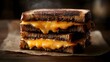 © Ainul - A perfectly toasted gourmet grilled cheese sandwich with melted cheddar cheese
