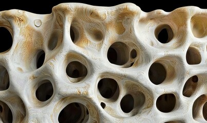 Wall Mural - Porous organic structure detail, abstract background, science or design use.