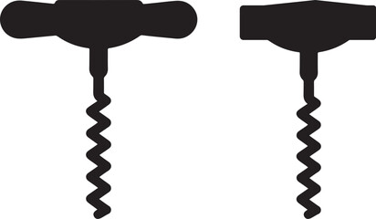 Corkscrew |  silhouette vector illustration on white background