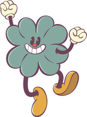 Poster - Clover retro groovy cartoon character