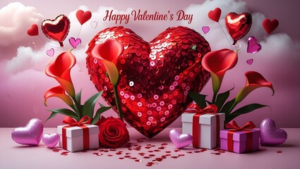 Wall Mural - valentines day card